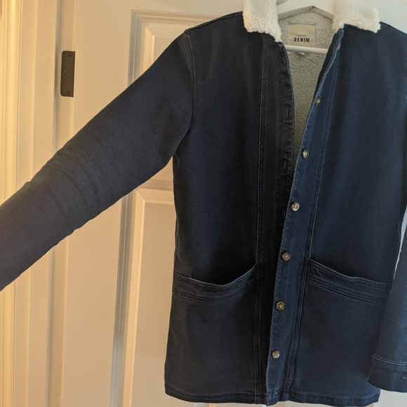 Sezane Will jacket in Denim with shearling collar size XS - Picture 3 of 6